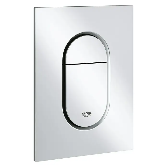 Grohe Betätigungsplatte Arena Cosmopolitan S - Chrom matt, 2-Mengen-Spülung - Vorderansicht
