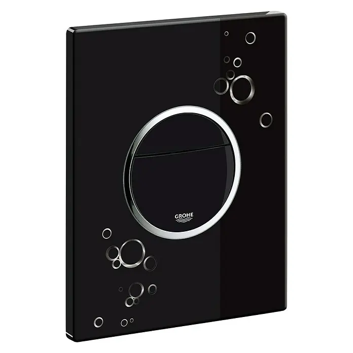 Grohe Bedieningsplaat Nova Cosmopolitan - Zwart/chroom, 2 spoelstanden - Vooraanzicht