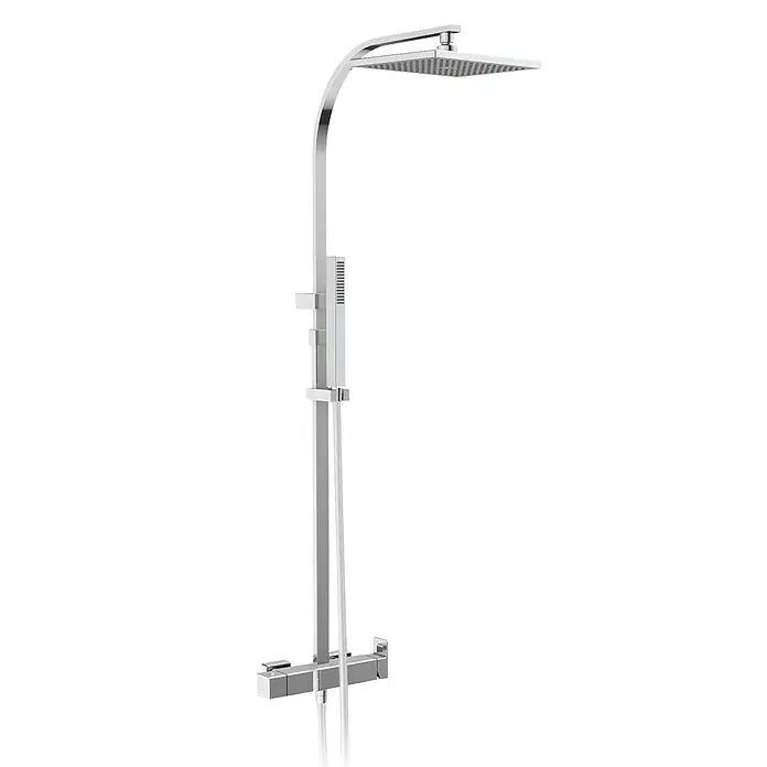 Camargue Sistema de ducha Aquaducta cuadrado - Con grifo termostático, Número de tipos de chorro: 1 ud., Cromo