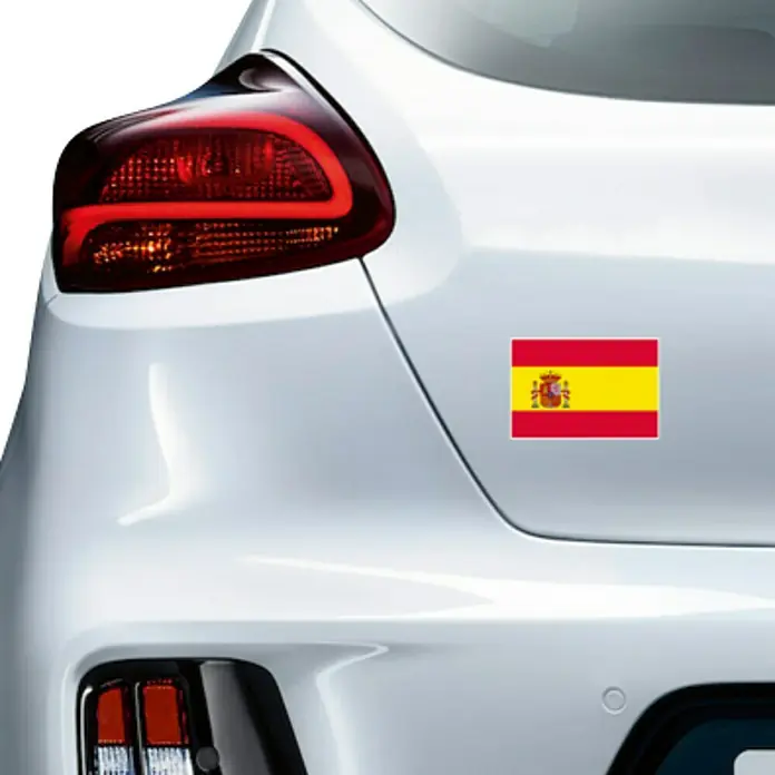 Etiqueta adhesiva España - Bandera - Producto en uso