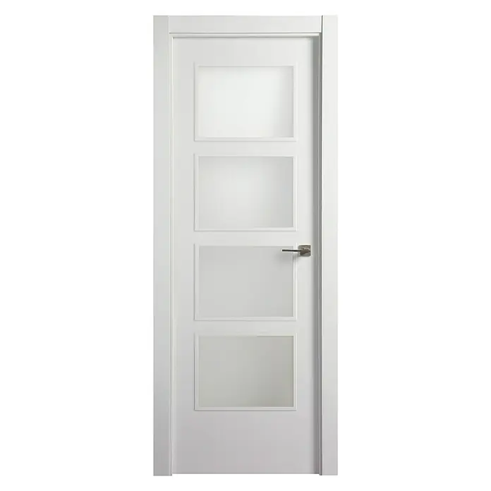 Solid Elements Puerta acristalada Essen - 82,5 x 203 cm, Apertura según normativa: Izquierda, Blanco lacado, Macizo, Vidriera