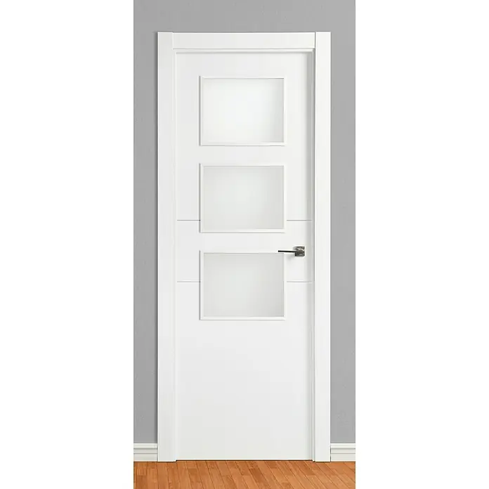 Solid Elements Puerta acristalada Munich - 82,5 x 203 cm, Apertura según normativa: Izquierda, Blanco lacado, Macizo, Vidriera - Producto en uso