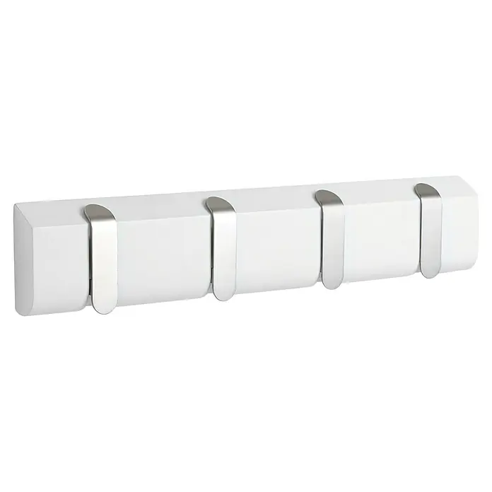 Umbra Garderobenleiste Taper - L x B x H: 44,4 x 17,1 x 6,9 cm, Material: Metall/Holz, Weiß