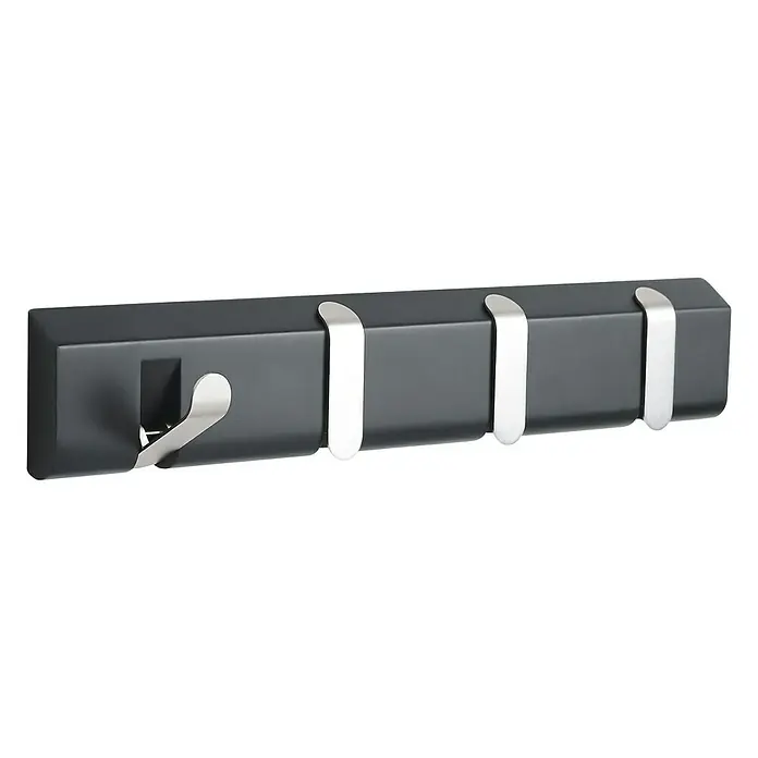 Umbra Garderobenleiste Taper - L x B x H: 44,4 x 17,1 x 6,9 cm, Material: Metall/Holz, Schwarz