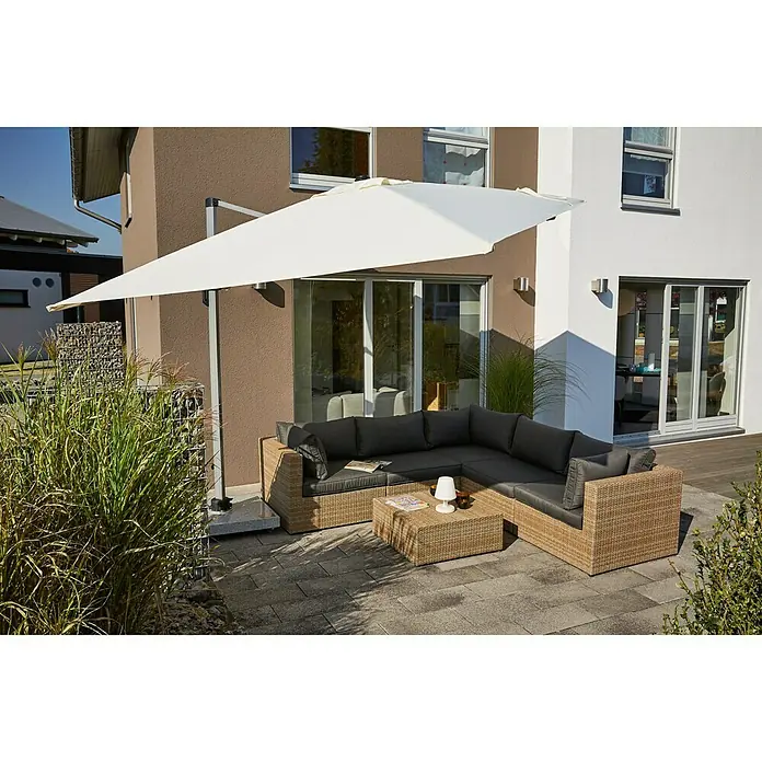 Doppler Alu Expert Sonnenschirm Teleskop - Natur, 350 x 350 cm - Stimmungsaufnahme