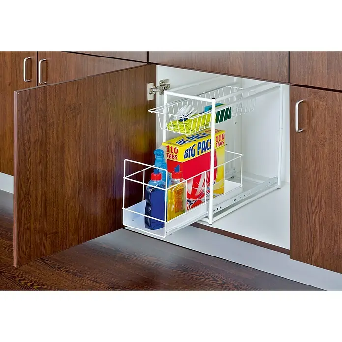 Wenko Estantería extraíble - Ancho: 23 cm, Blanco - Producto en uso