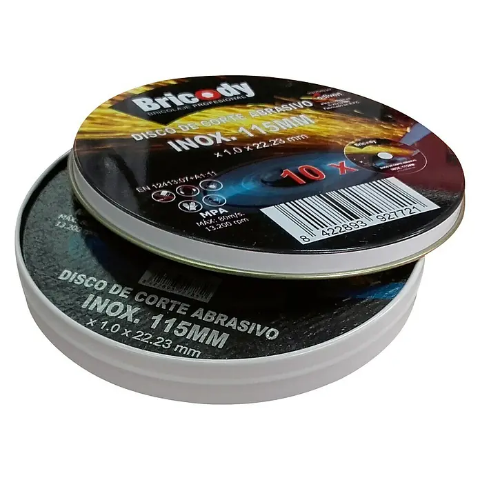 Disco de corte BCD10 - 115 mm, Espesor disco: 1 mm, Apto para: Acero inoxidable