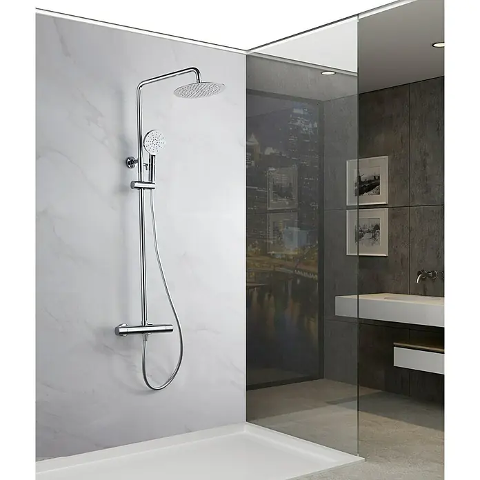 Imex Sistema de ducha Amsterdam - Con grifo termostático, Número de tipos de chorro: 3 ud., Cromo - Foto ambiente