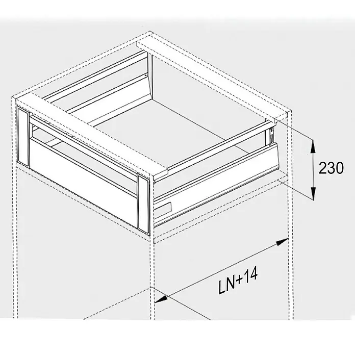 Cajón Modul box con separador - L x An x Al: 48 x 59 x 18,4 cm