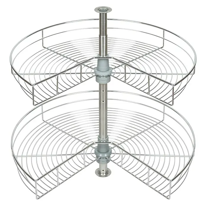 Estantería rinconera metálica semicircular 80 - L x An x Al: 520 x 900 x 450 mm, Cromo