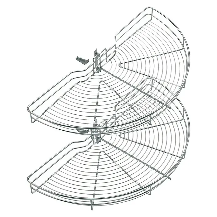 Estantería rinconera metálica semicircular 75 - L x An x Al: 470 x 800 x 400 mm, Cromo