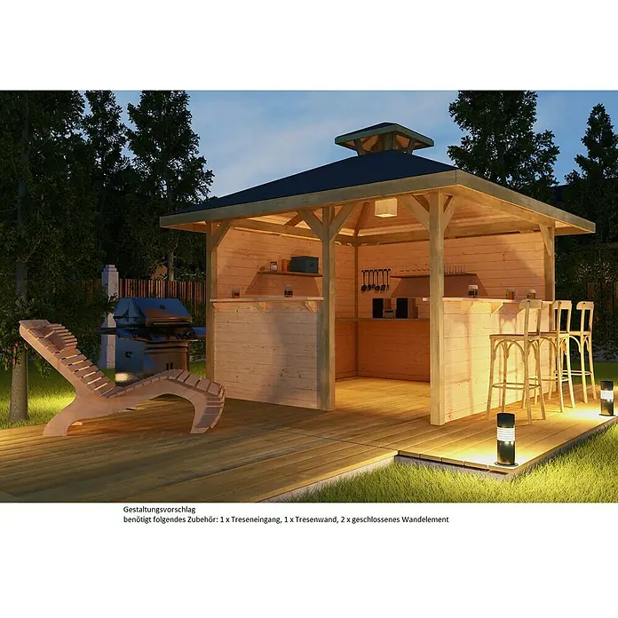 Weka Pavillon 651 - 3,8 x 3,8 m, Fichte