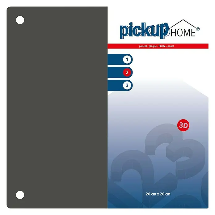 Pickup 3D Home Pločica s oznakom - D x Š: 20 x 20 cm, Sive boje