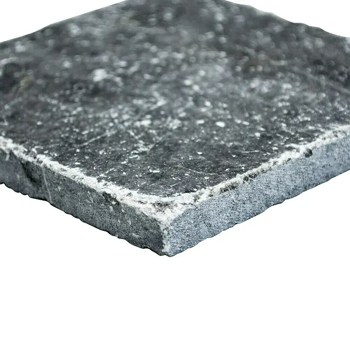 Antikmarmor Nero - 10 x 10 cm, Schwarz, Matt - Rechte Seitenansicht