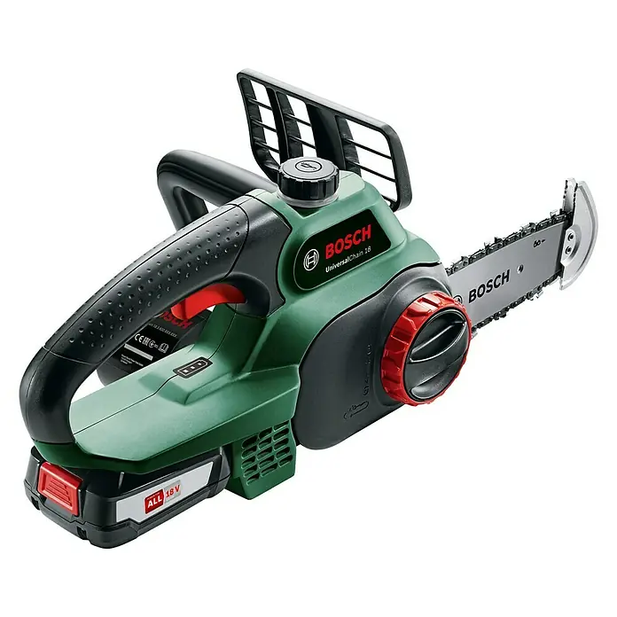 Bosch 18 V Power for All Akumulatorska lančana pila UniversalChain 18 - 18 V, Litij-ionska, 1 baterija, Dužina mača: 20 cm - Pogled s lijeve strane