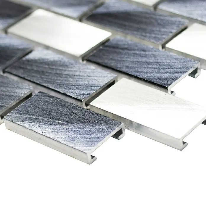Mosaikfliese Brick XAM A431 - 30,6 x 32,4 cm, Schwarz, Matt - Detailaufnahme