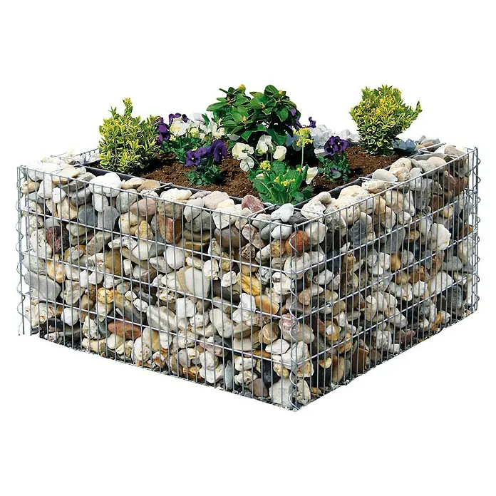 Bellissa Hochbeet 4-Eck Premium - 80 x 80 x 40 cm, Metall - Rechte Seitenansicht