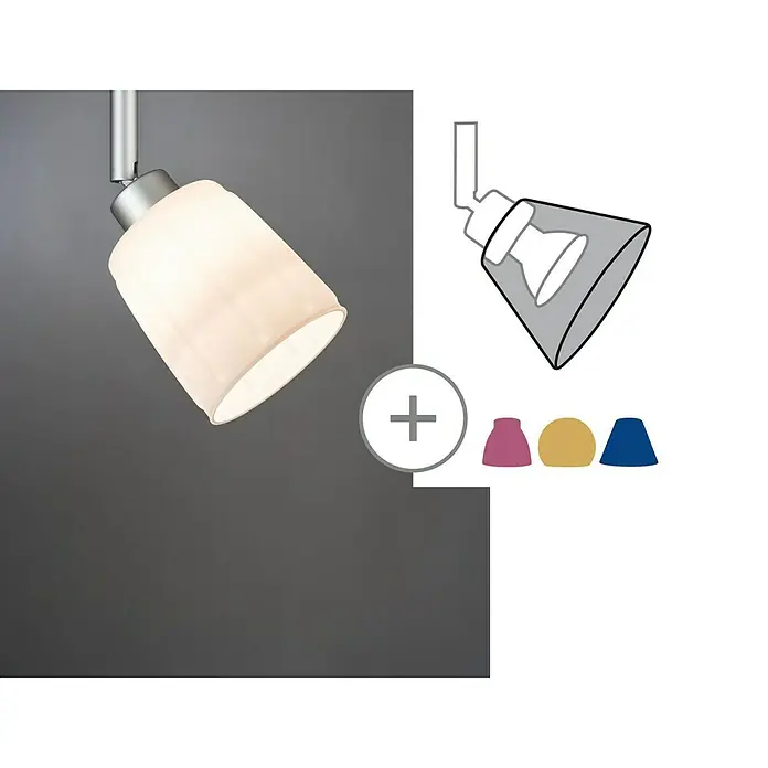 Paulmann DecoSystems Lampenschirm Turno - Durchmesser: 8 cm, Satin, Glas, Rund - Anwendungsbeispiel