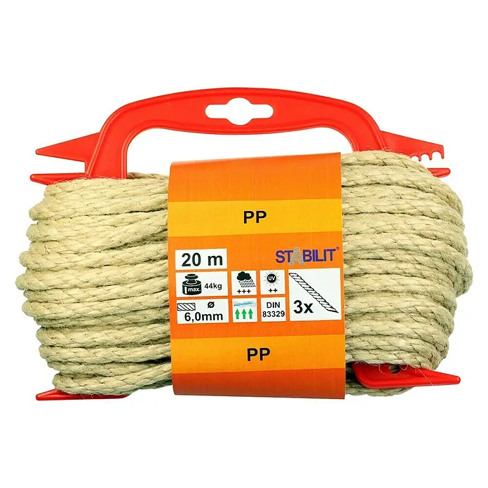 Stabilit PP-Seil - Ø x L: 6 mm x 20 m, 3-schäftig gedreht - Vorderansicht