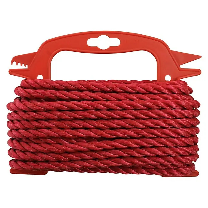Stabilit PP-Seil - Ø x L: 8 mm x 10 m, Polypropylen, Rot, 3-schäftig gedreht - Vorderansicht