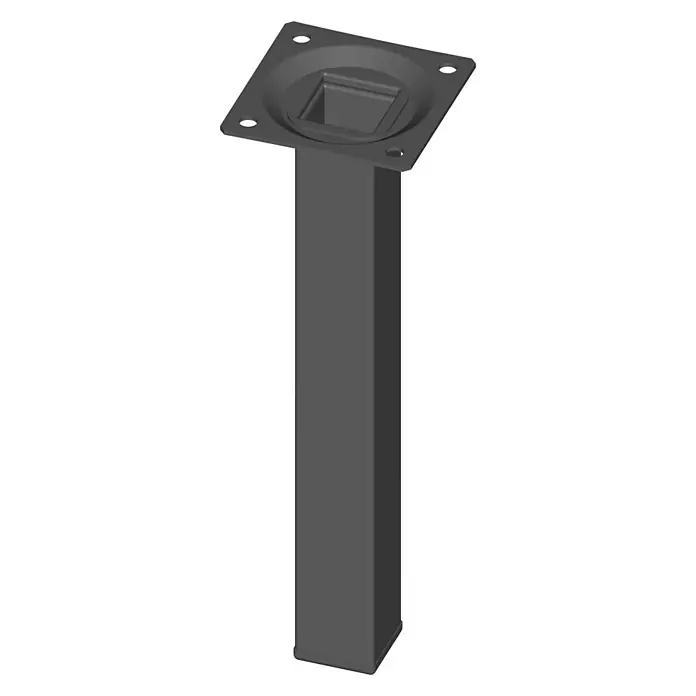 Element System Četverokutno čelično postolje - 25 x 25 x 200 mm, Nosivost: 30 kg, Boja: Crne boje - Pogled sprijeda