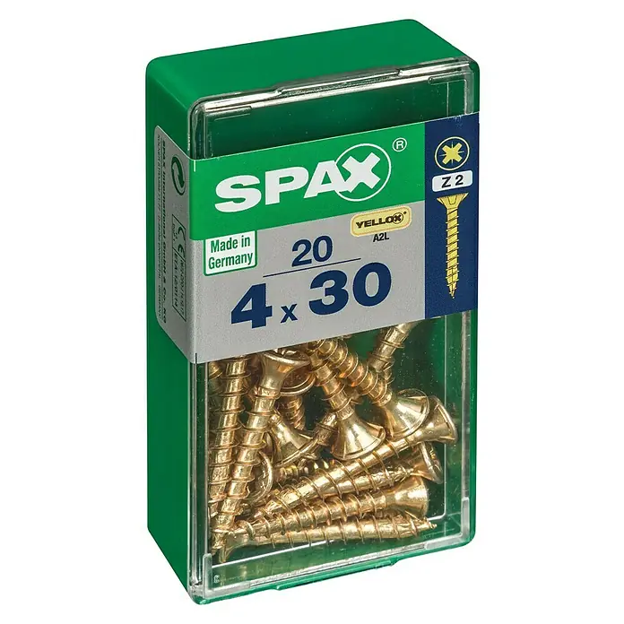 Spax Univerzalni vijak - 4 x 30 mm, Puni navoj, 20 kom - Pogled s lijeve strane