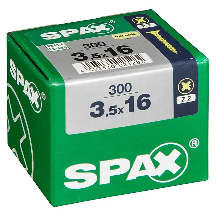 Spax Univerzalni vijak - 3,5 x 16 mm, Puni navoj, 300 kom. - Pogled s lijeve strane