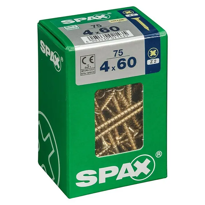 Spax Univerzalni vijak - 4 x 60 mm, Puni navoj, 75 kom - Pogled s lijeve strane