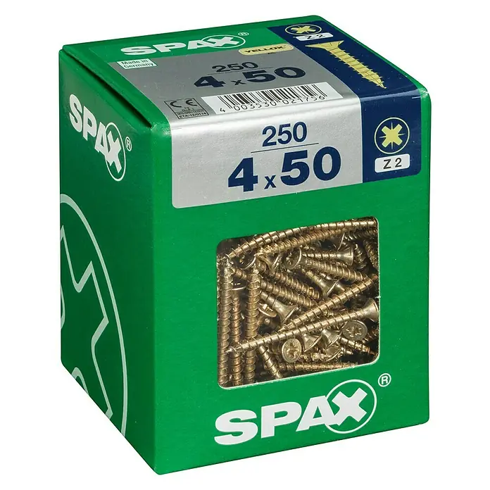 Spax Univerzalni vijak - 4 x 50 mm, Puni navoj, 250 kom - Pogled s lijeve strane