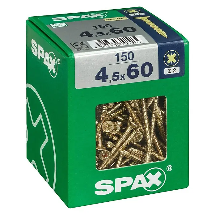 Spax Univerzalni vijak - 4,5 x 60 mm, Puni navoj, 150 kom - Pogled s lijeve strane