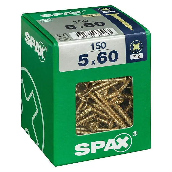 Spax Univerzalni vijak - 5 x 60 mm, Puni navoj, 150 kom - Pogled s lijeve strane