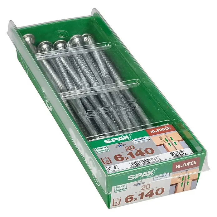 Spax Vijak s ravnom glavnom HI.FORCE - Ø x D: 6 x 140 mm, Površina WIROX, T-Star plus, 20 kom - Pogled s lijeve strane