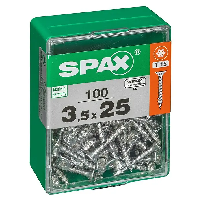 Spax Univerzalni vijak T-Star plus - Ø x D: 3,5 x 25 mm, Površina WIROX, T-Star plus, 100 kom - Pogled s lijeve strane