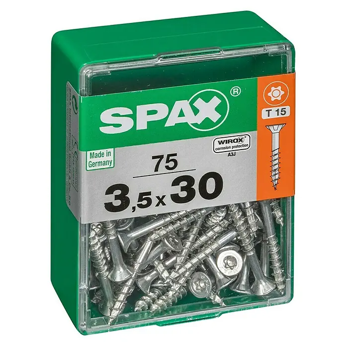 Spax Univerzalni vijak T-Star plus - Ø x D: 3,5 x 30 mm, Površina WIROX, T-Star plus, 75 kom - Pogled s lijeve strane