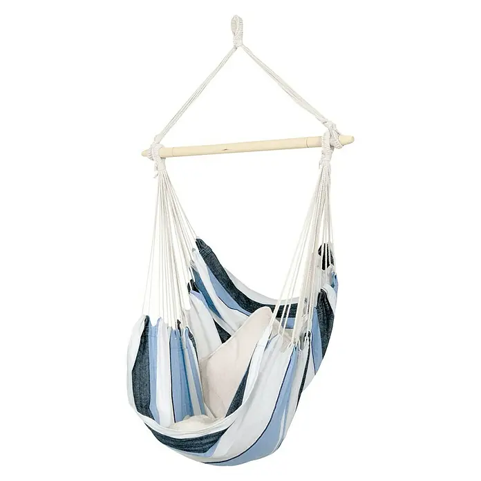 Amazonas Hängesessel Havanna marine - 150 x 120 cm, Blau/Weiß - Vorderansicht