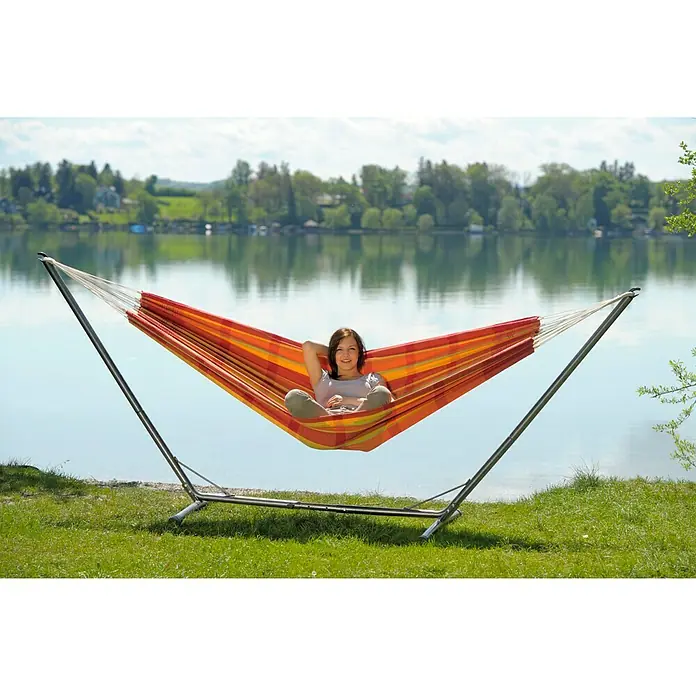 Amazonas Hängemattengestell Suma Grande - Metall, Beschichtet, 320 - 380 x 132 x 107 cm - Anwendungsbeispiel