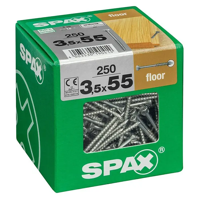 Spax Dielenschraube T-Star plus - Ø x L: 3,5 x 55 mm, WIROX Oberfläche, 250 Stk., Teilgewinde