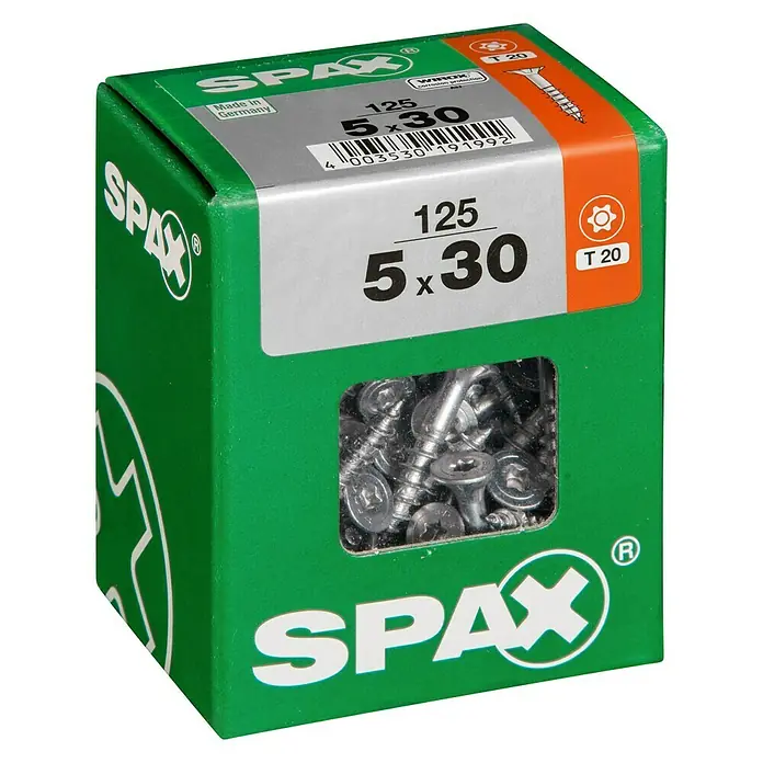 Spax Universalschraube T-Star plus - Ø x L: 5 x 30 mm, WIROX Oberfläche, T-Star plus, 125 Stk. - Linke Seitenansicht
