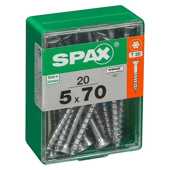 Spax Univerzalni vijak T-Star plus - Ø x D: 5 x 70 mm, Površina WIROX, T-Star plus, 20 kom - Pogled s lijeve strane
