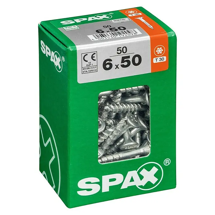 Spax Univerzalni vijak T-Star plus - Ø x D: 6 x 50 mm, Površina WIROX, T-Star plus, 50 kom - Pogled s lijeve strane