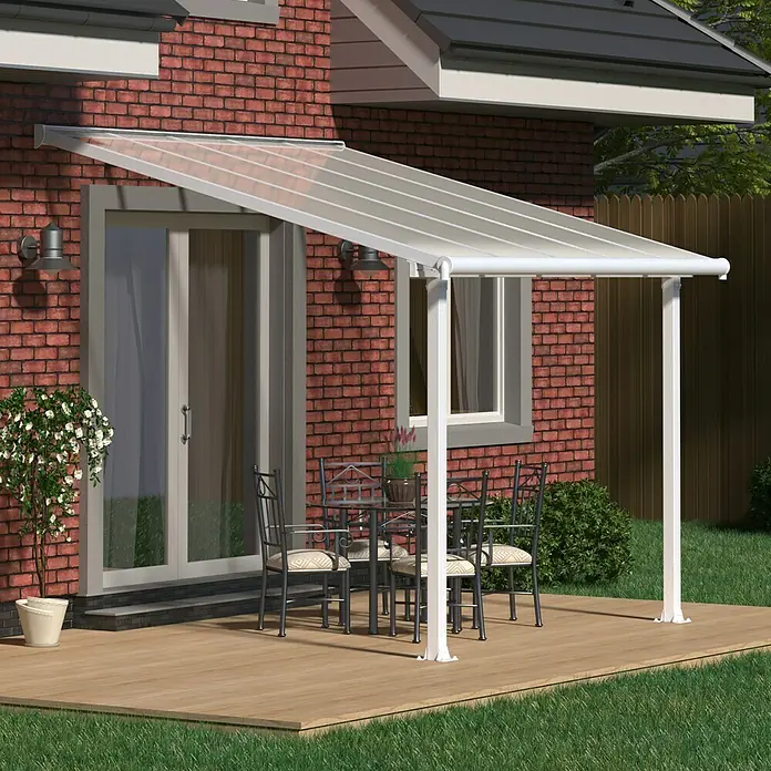 Palram – Canopia Terrassenüberdachung Olympia - Tiefe: 3 m, B x H: 3,05 x 2,1 m, Verkehrsweiß - Stimmungsaufnahme