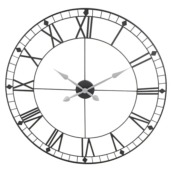 Wanduhr rund - Schwarz, Durchmesser: 88 cm