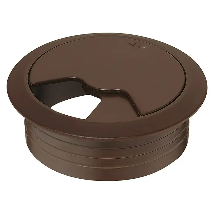 Stabilit Kabeldurchführung - Braun, Durchmesser: 80 mm - Vorderansicht