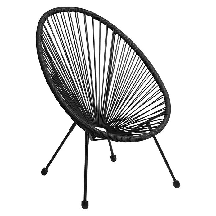 Gartensessel Elisabeth - L x B x H: 73 x 76 x 89 cm, Kunststoff, Schwarz - Vorderansicht
