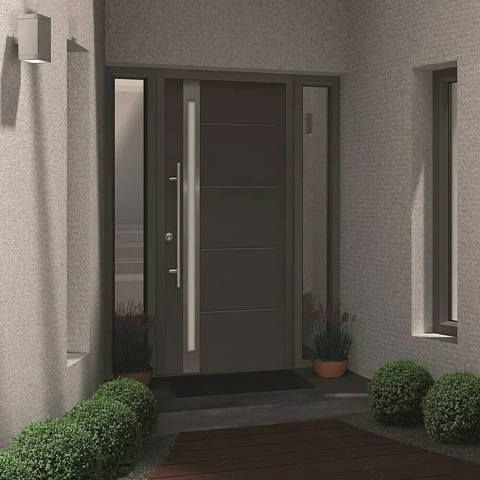 Splendoor Haustür Thermodoor SP30EA RC2 - 110 x 210 cm, DIN Anschlag: Rechts, Edel-Anthrazit - Stimmungsaufnahme