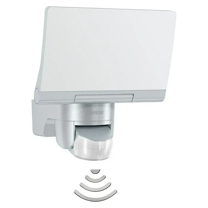 Steinel Sensor-LED-Strahler XLED Home 2 Z-Wave - 1-flammig, 14,8 W, Neutralweiß, Silber, Passend für: Abus Smart Friends System - Vorderansicht