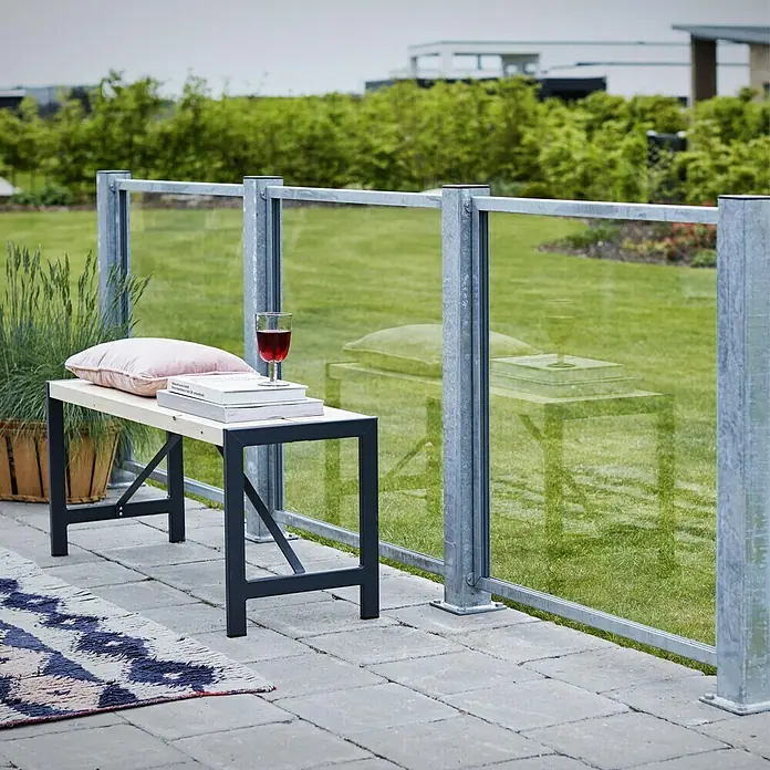 Plus Sichtschutzelement Cubic - 90 x 90 cm, Gerade, Gehärtetes Glas - Stimmungsaufnahme
