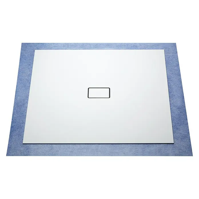Camargue Duschelement Flat - 90 x 90 cm, Mineralwerkstoff, Ablauf: Waagerecht, Weiß - Ansicht von oben