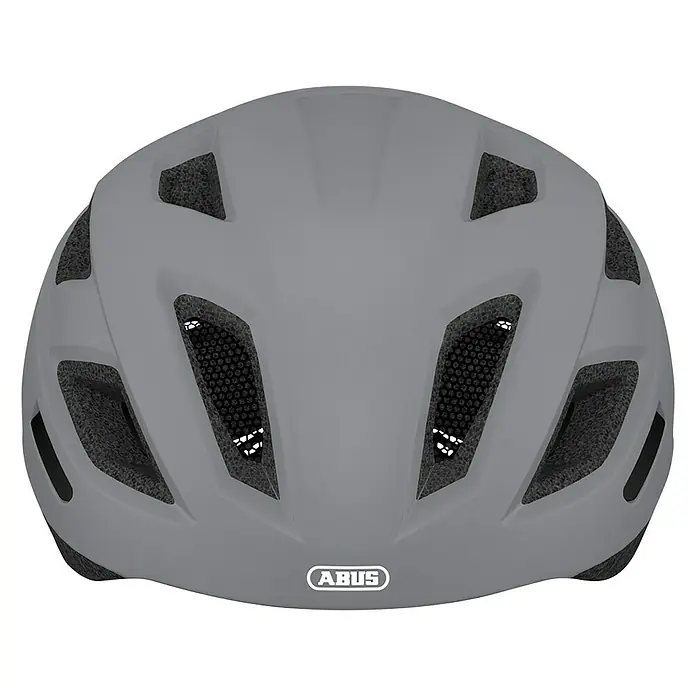 Abus Fahrradhelm City - Größe: L 57 - 61 cm, Grau - Vorderansicht