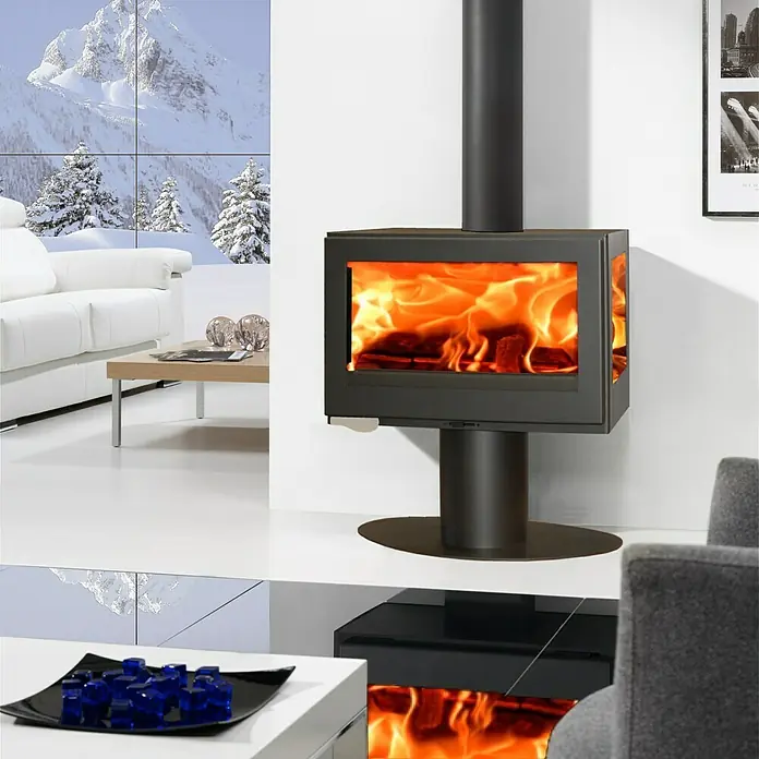 Panadero Kaminofen Mistral Trivision - 7,2 kW, Raumheizvermögen: 250 m³, Gussgrau - Stimmungsaufnahme